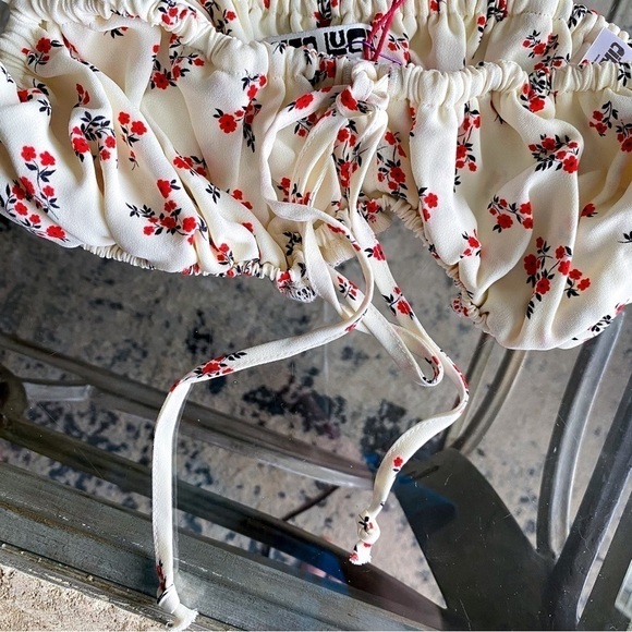 Ciao Lucia Top Guida Bralette Floral Cropped Ruched Crepe Beach Jardin XS NWT - Picture 3 of 6